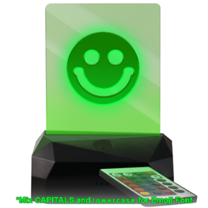 Your Text And Emoji Here - Happy - Custom & Personalized LED USB Rechargeable Edge Lit Sign