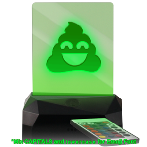 Your Text And Emoji Here - Poo - Custom & Personalized LED USB Rechargeable Edge Lit Sign
