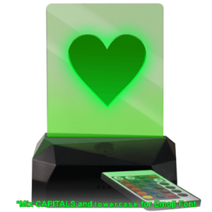 Your Text And Emoji Here - Heart - Custom & Personalized LED USB Rechargeable Edge Lit Sign