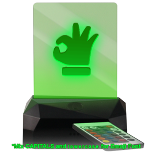 Your Text And Emoji Here - Ok Hand - Custom & Personalized LED USB Rechargeable Edge Lit Sign
